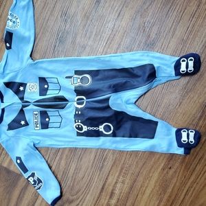 Sleeper policeman in blue